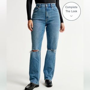 Abercrombie Curve Love Ultra High Rise 90s Straight Jeans